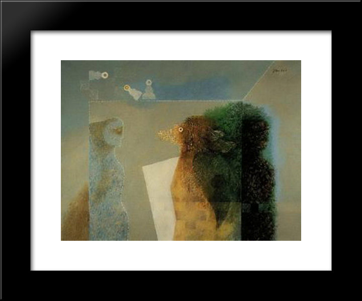 Cruel Game Of Chess 20x24 Black Modern Wood Framed Art Print Poster by Jean David
