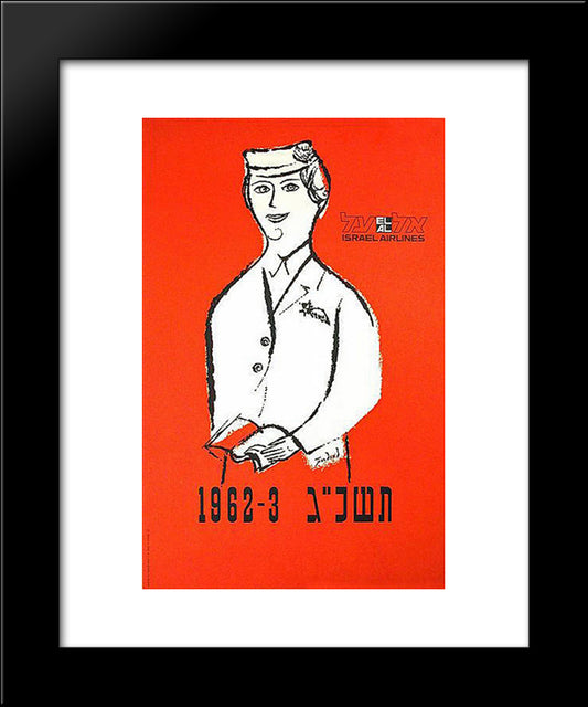 El Al (Poster) 20x24 Black Modern Wood Framed Art Print Poster by Jean David