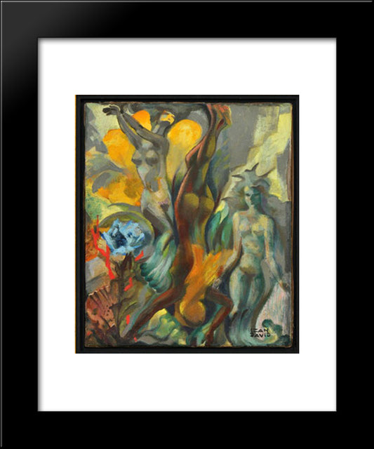 Fantastic Figures 20x24 Black Modern Wood Framed Art Print Poster by Jean David