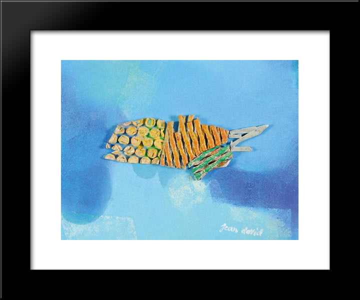 Fish 20x24 Black Modern Wood Framed Art Print Poster by Jean David