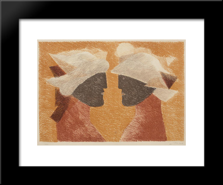 Greek Story 20x24 Black Modern Wood Framed Art Print Poster by Jean David