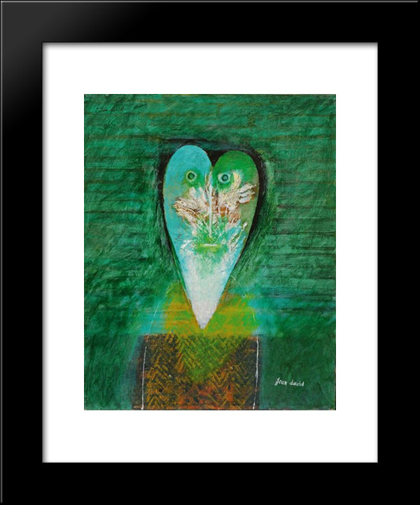 Heart 20x24 Black Modern Wood Framed Art Print Poster by Jean David