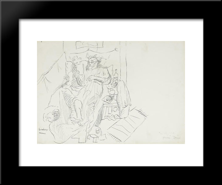 Le Menage Hereux 20x24 Black Modern Wood Framed Art Print Poster by Jean David