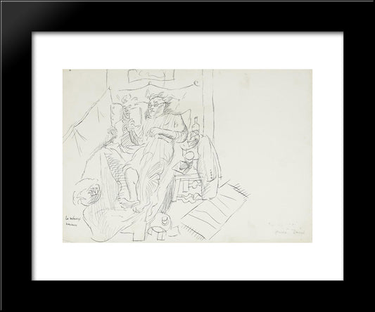 Le Menage Hereux 20x24 Black Modern Wood Framed Art Print Poster by Jean David