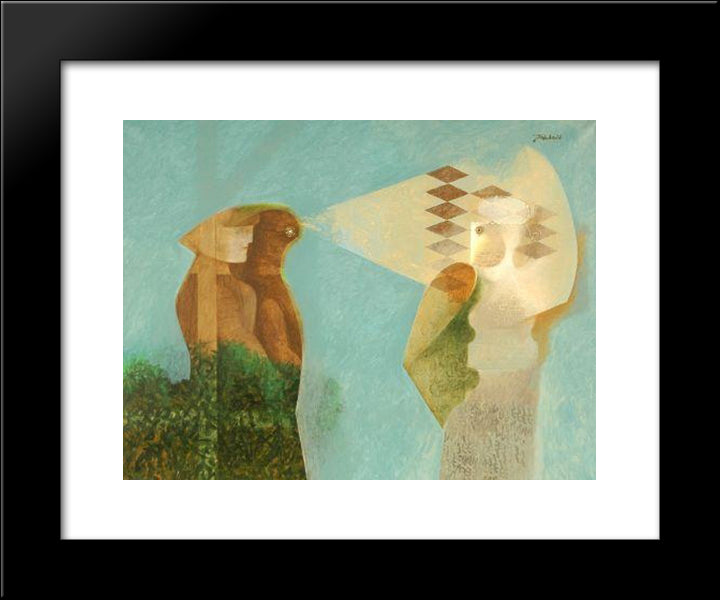 Observation 20x24 Black Modern Wood Framed Art Print Poster by Jean David