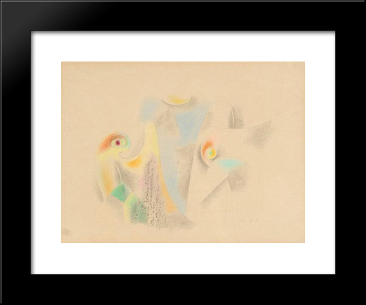 Parrots 20x24 Black Modern Wood Framed Art Print Poster by Jean David