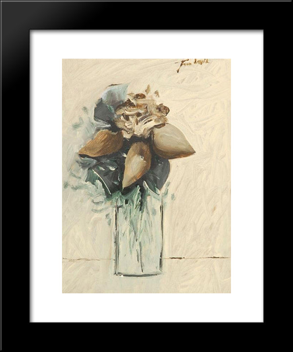 Vase Of Flowers 20x24 Black Modern Wood Framed Art Print Poster by Jean David