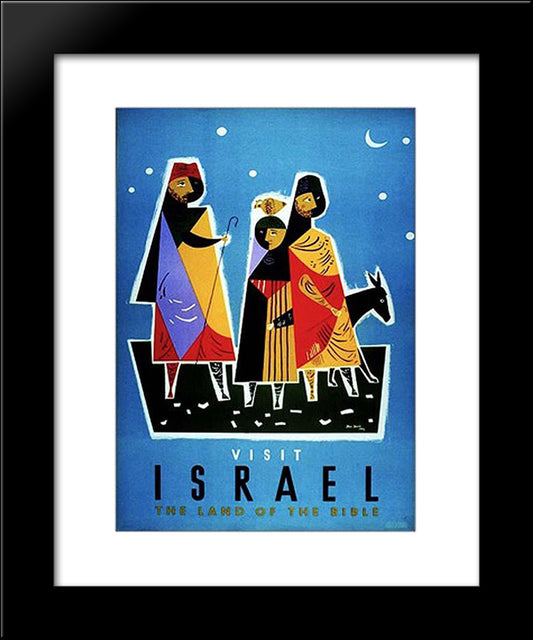 Visit Israel 20x24 Black Modern Wood Framed Art Print Poster by Jean David