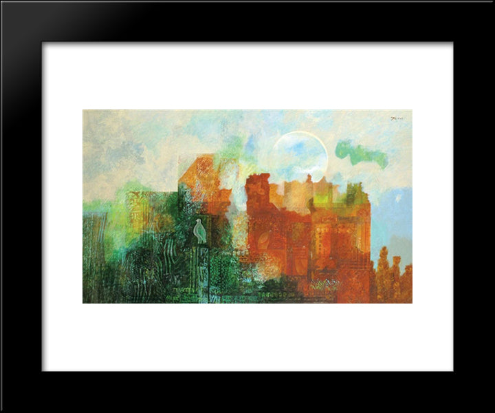 Walls Of Jerusalem 20x24 Black Modern Wood Framed Art Print Poster by Jean David