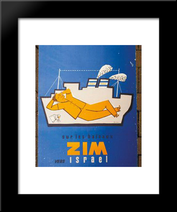 Zim Israel 20x24 Black Modern Wood Framed Art Print Poster by Jean David