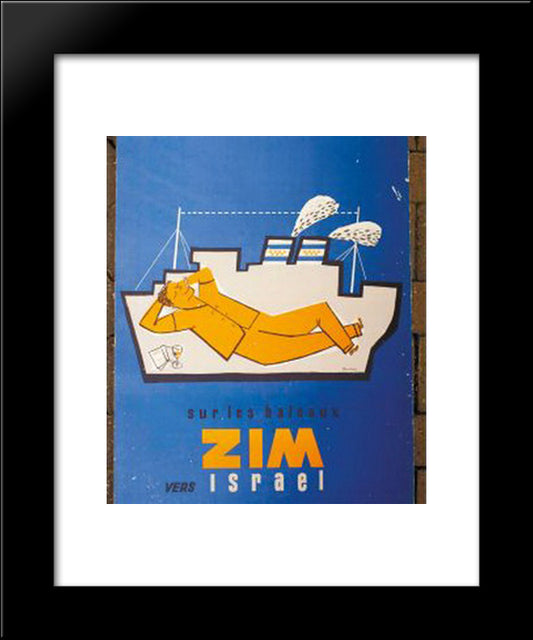 Zim Israel 20x24 Black Modern Wood Framed Art Print Poster by Jean David
