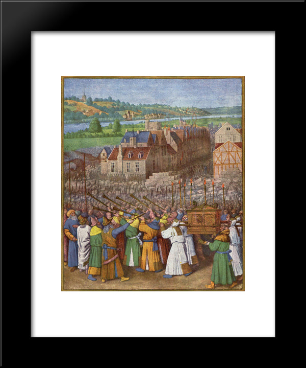 Battle Of Jericho 20x24 Black Modern Wood Framed Art Print Poster by Fouquet, Jean
