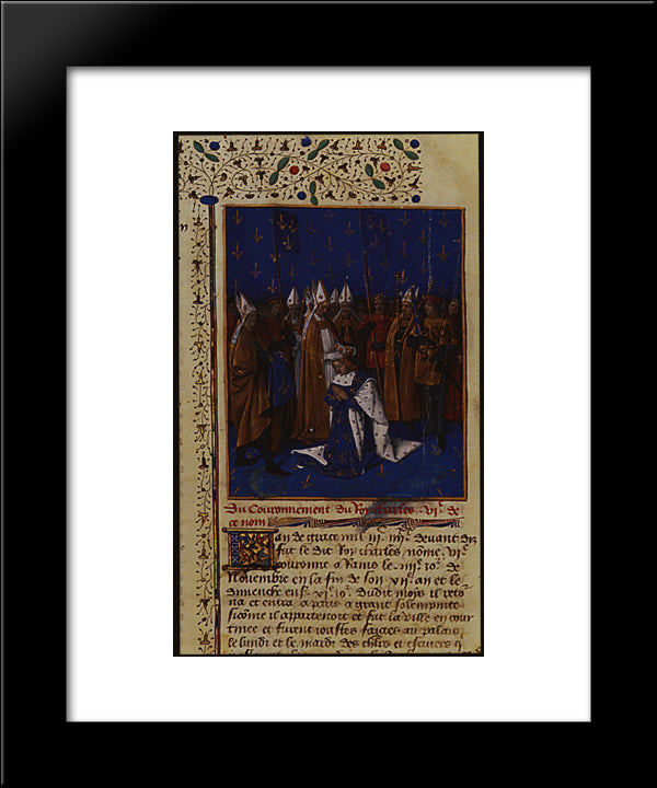 Coronation Of Charles Vi In 1380 In Reims 20x24 Black Modern Wood Framed Art Print Poster by Fouquet, Jean