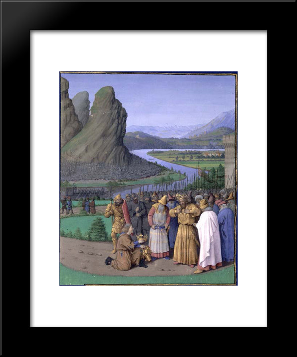David Learning Of The Death Of Saul 20x24 Black Modern Wood Framed Art Print Poster by Fouquet, Jean