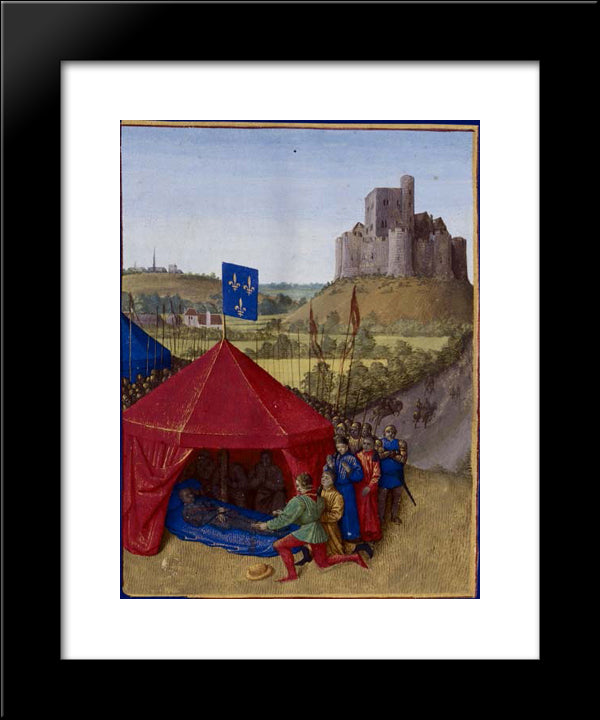 Death Of Bertrand Du-Guesclin 20x24 Black Modern Wood Framed Art Print Poster by Fouquet, Jean