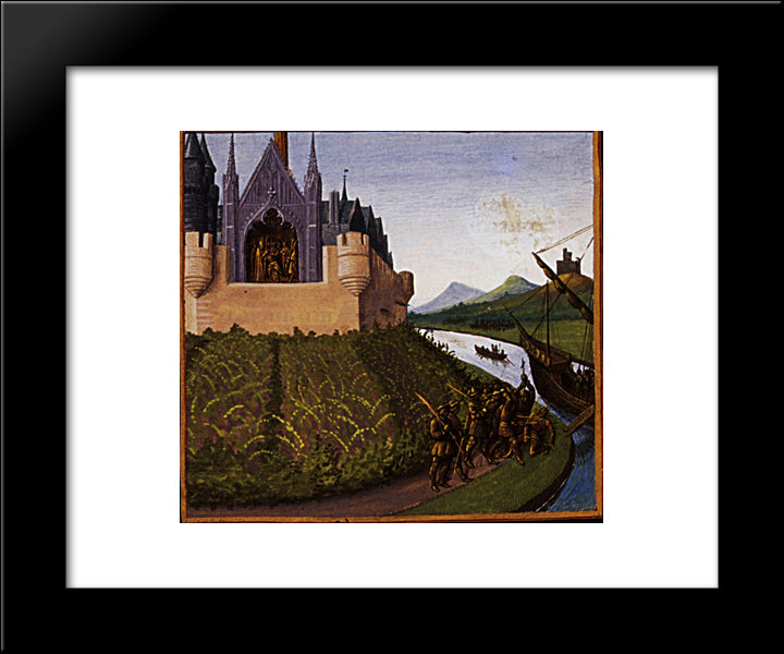 Death Of William Longsword 20x24 Black Modern Wood Framed Art Print Poster by Fouquet, Jean