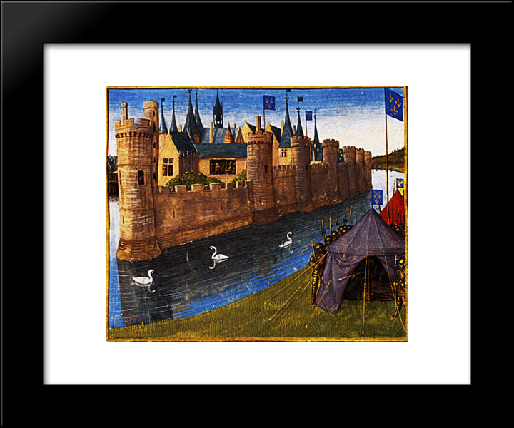 Division Of The Kingdom Of Clotaire 20x24 Black Modern Wood Framed Art Print Poster by Fouquet, Jean