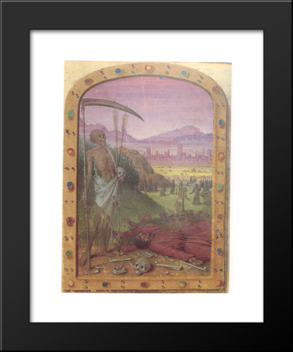 Hours Of Vauce 20x24 Black Modern Wood Framed Art Print Poster by Fouquet, Jean