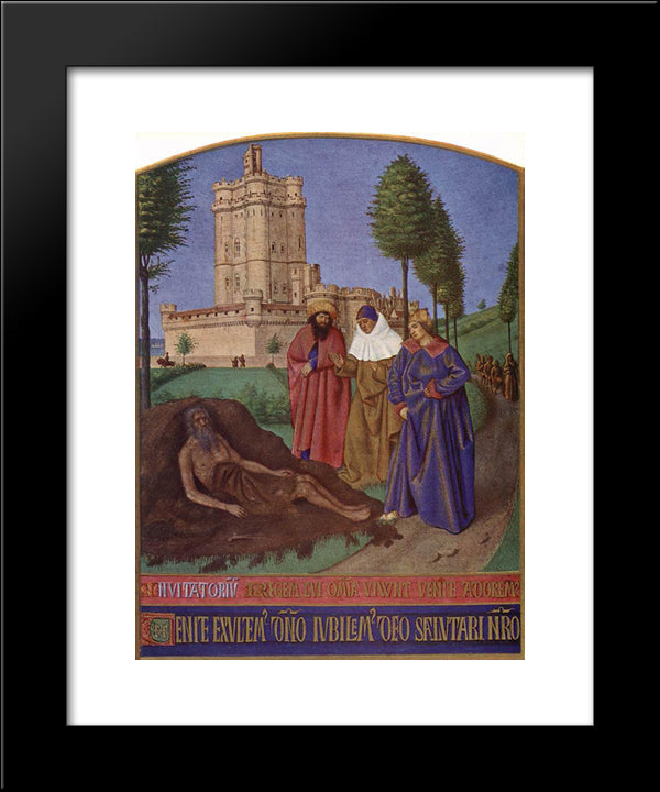 Job And His False Comforters 20x24 Black Modern Wood Framed Art Print Poster by Fouquet, Jean