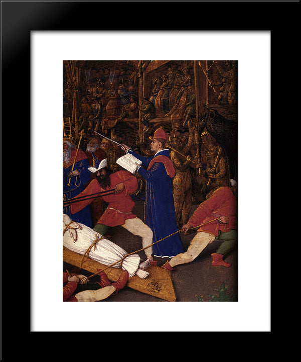 Martyrdom Of Saint Apollonia, Detail 20x24 Black Modern Wood Framed Art Print Poster by Fouquet, Jean