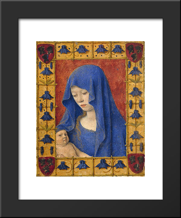 Mary Holding The Christ Child 20x24 Black Modern Wood Framed Art Print Poster by Fouquet, Jean