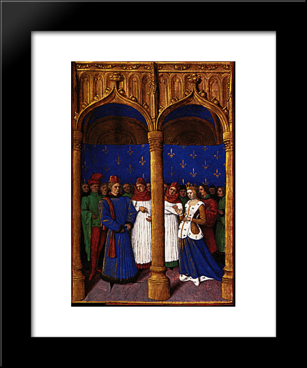 Philippe De Valois Appointed Regent 20x24 Black Modern Wood Framed Art Print Poster by Fouquet, Jean