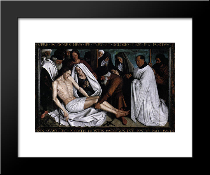 Pieta 20x24 Black Modern Wood Framed Art Print Poster by Fouquet, Jean