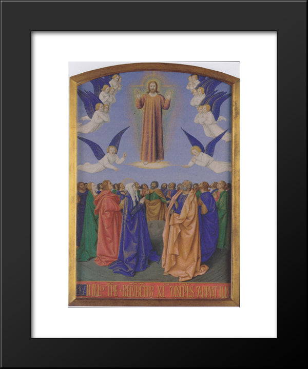 The Ascension Of The Holy Spirit 20x24 Black Modern Wood Framed Art Print Poster by Fouquet, Jean