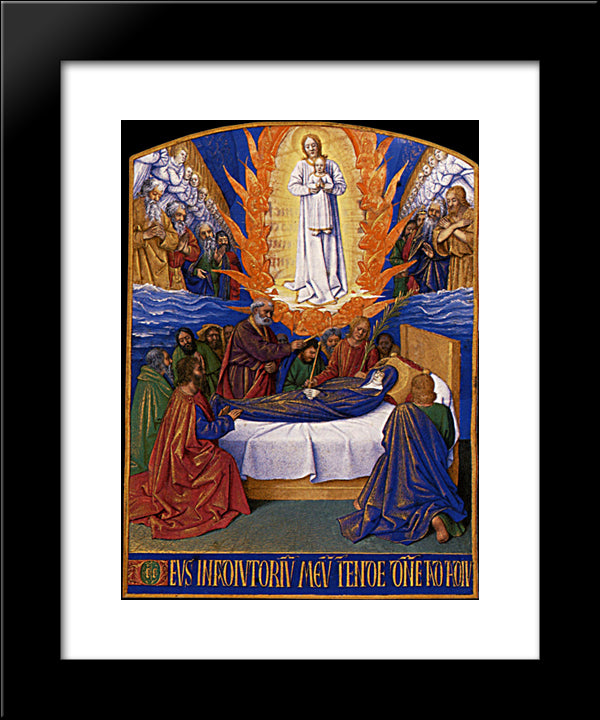 The Dormition Of The Virgin 20x24 Black Modern Wood Framed Art Print Poster by Fouquet, Jean