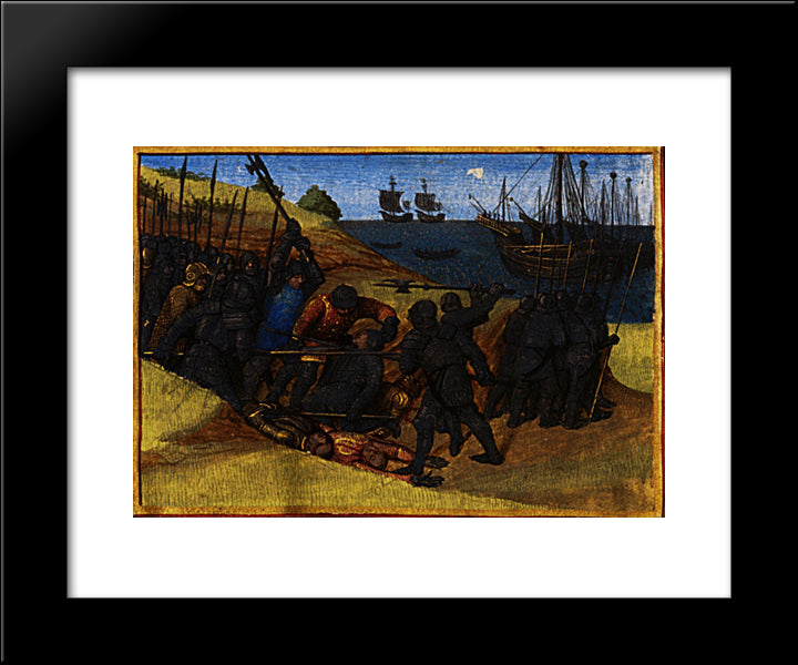 Theodoric Victory Over The Danes 20x24 Black Modern Wood Framed Art Print Poster by Fouquet, Jean