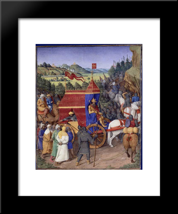 Triumph Of Jehoshaphat Over Adad Of Assyria 20x24 Black Modern Wood Framed Art Print Poster by Fouquet, Jean