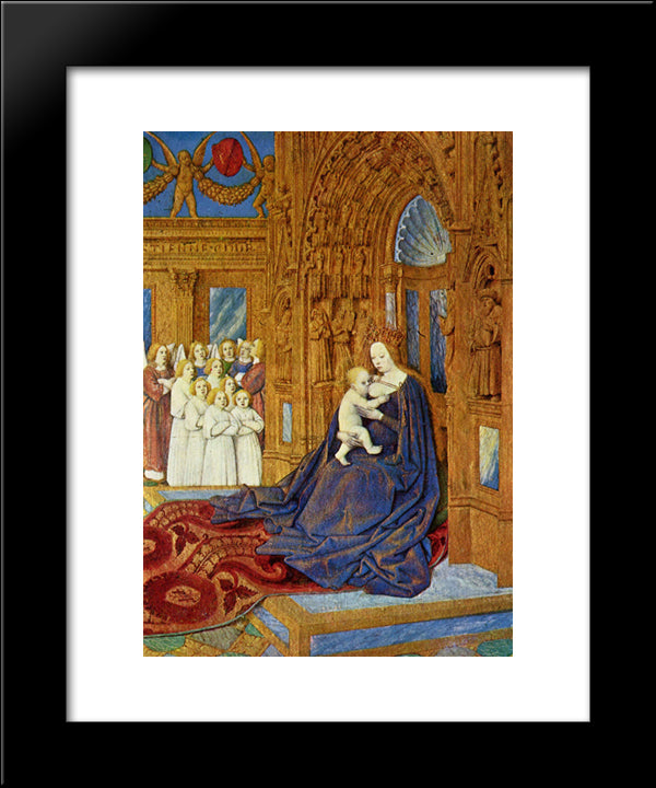 Virgin And Child 20x24 Black Modern Wood Framed Art Print Poster by Fouquet, Jean