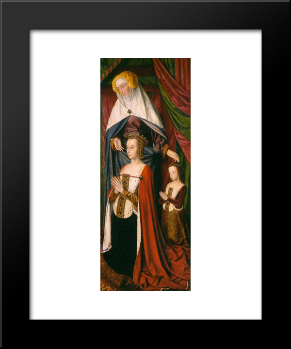 St. Anne Presenting Anne Of France And Her Daughter, Suzanne Of Bourbon - Right Wing Of The Bourbon Altarpiece 20x24 Black Modern Wood Framed Art Print Poster by Hey, Jean