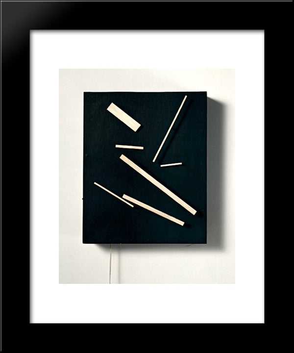 Meta - Malevitch 20x24 Black Modern Wood Framed Art Print Poster by Tinguely, Jean