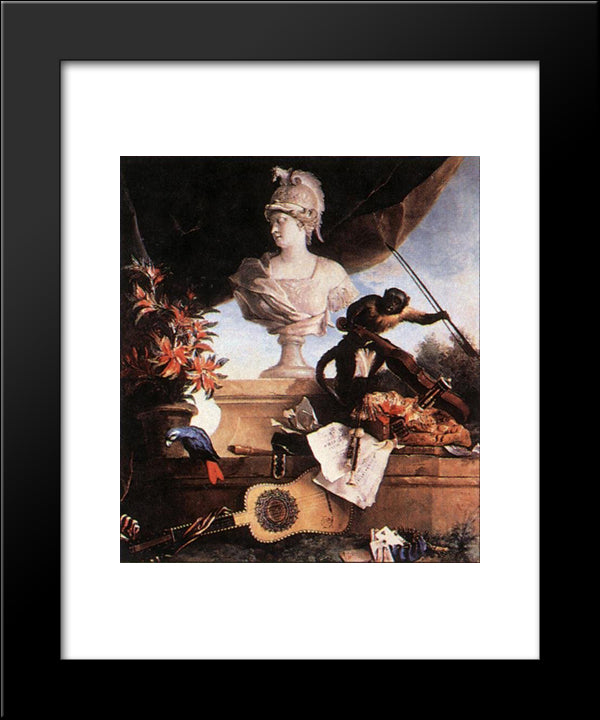 Allegory Of Europe 20x24 Black Modern Wood Framed Art Print Poster by Oudry, Jean Baptiste