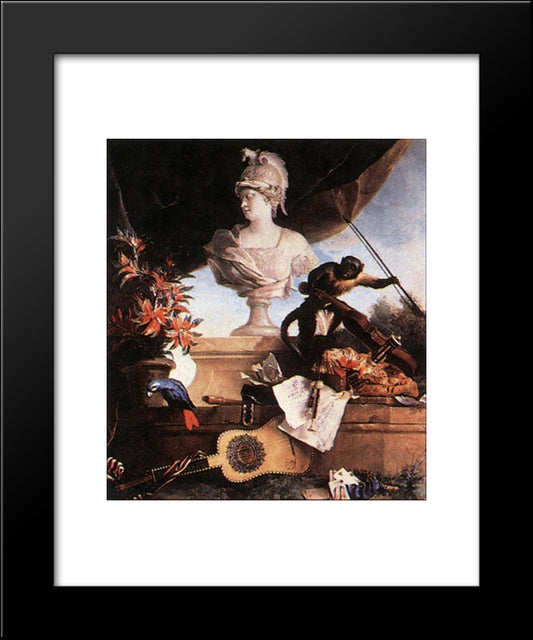 Allegory Of Europe 20x24 Black Modern Wood Framed Art Print Poster by Oudry, Jean Baptiste