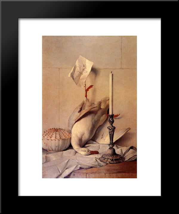 The White Duck 20x24 Black Modern Wood Framed Art Print Poster by Oudry, Jean Baptiste