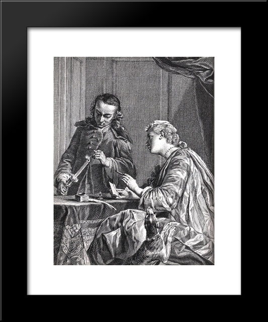 Not Dtected 20x24 Black Modern Wood Framed Art Print Poster by Chardin, Jean Baptiste Simeon