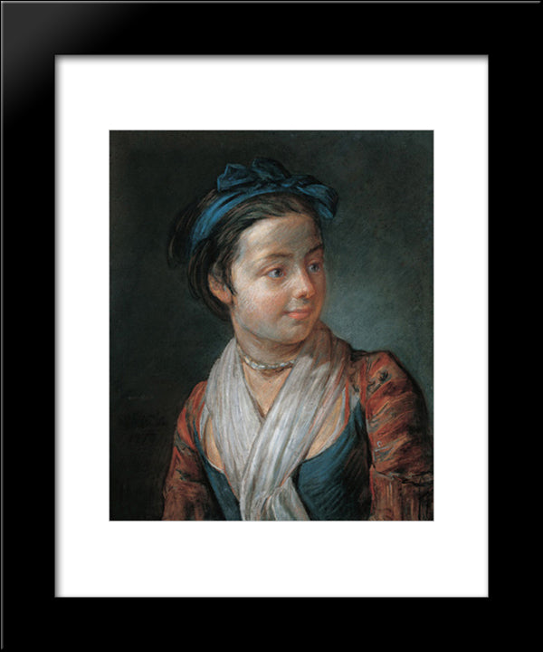 Portrait Of A Young Girl 20x24 Black Modern Wood Framed Art Print Poster by Chardin, Jean Baptiste Simeon