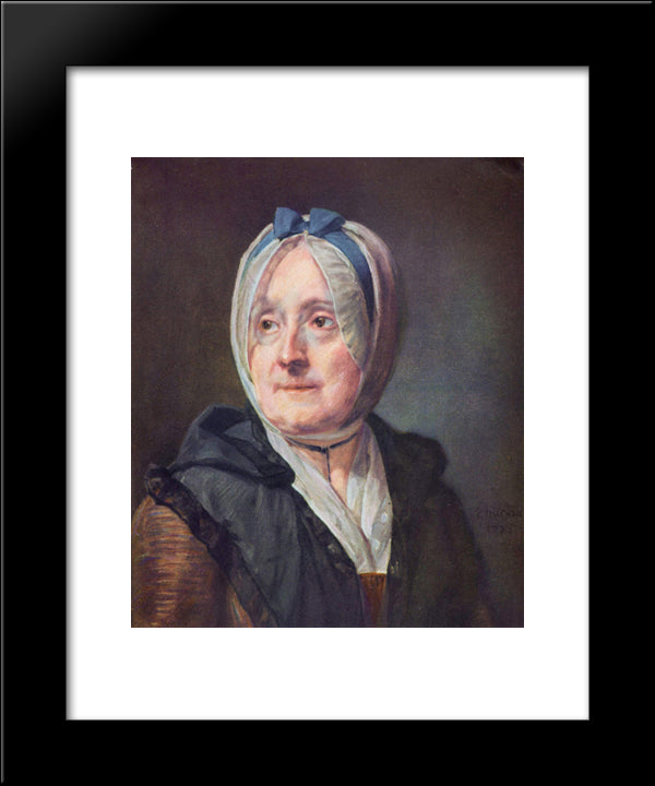 Portrait Of Francoise Marguerite Pouget 20x24 Black Modern Wood Framed Art Print Poster by Chardin, Jean Baptiste Simeon