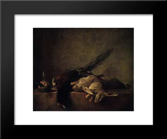 Still Life With Pheasant 20x24 Black Modern Wood Framed Art Print Poster by Chardin, Jean Baptiste Simeon