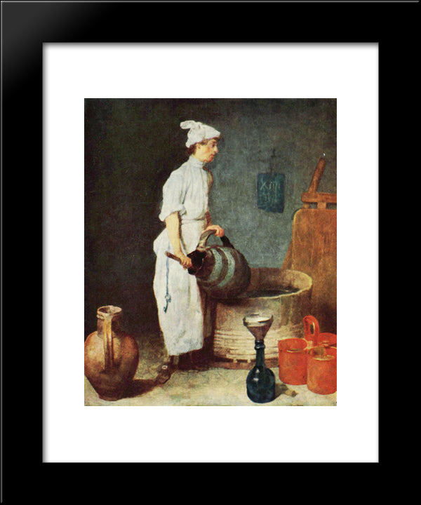 The Cellar Boy 20x24 Black Modern Wood Framed Art Print Poster by Chardin, Jean Baptiste Simeon