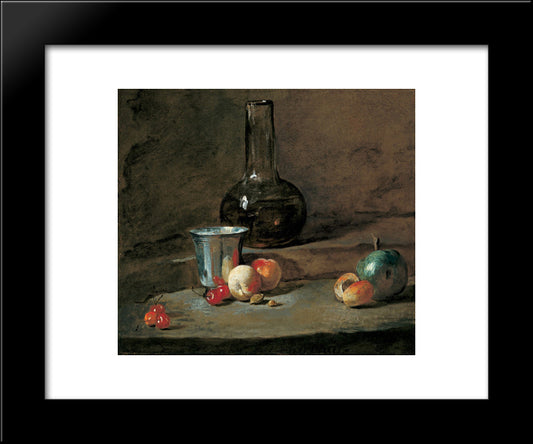 The Silver Goblet 20x24 Black Modern Wood Framed Art Print Poster by Chardin, Jean Baptiste Simeon