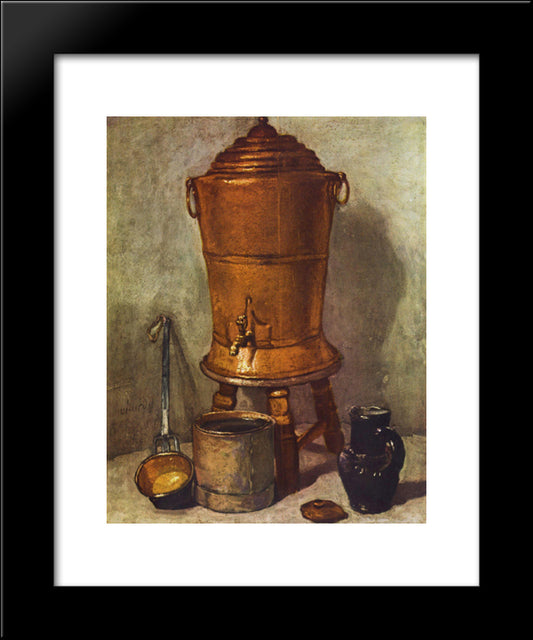 The Water Tank 20x24 Black Modern Wood Framed Art Print Poster by Chardin, Jean Baptiste Simeon