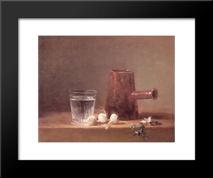 Water Glass 20x24 Black Modern Wood Framed Art Print Poster by Chardin, Jean Baptiste Simeon