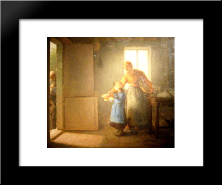 Charity 20x24 Black Modern Wood Framed Art Print Poster by Millet, Jean Francois