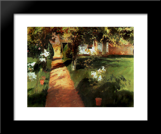 Garden 20x24 Black Modern Wood Framed Art Print Poster by Millet, Jean Francois