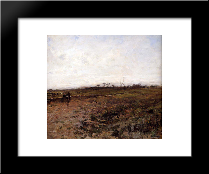 Landscape With Two Peasant Women 20x24 Black Modern Wood Framed Art Print Poster by Millet, Jean Francois