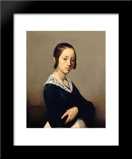 Louise-Antoinette Feuardent 20x24 Black Modern Wood Framed Art Print Poster by Millet, Jean Francois