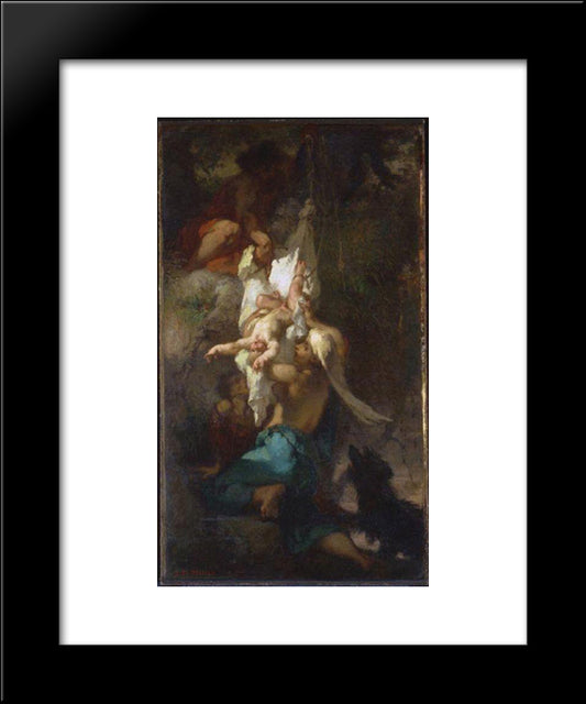 Oedipus Taken Down From The Tree 20x24 Black Modern Wood Framed Art Print Poster by Millet, Jean Francois